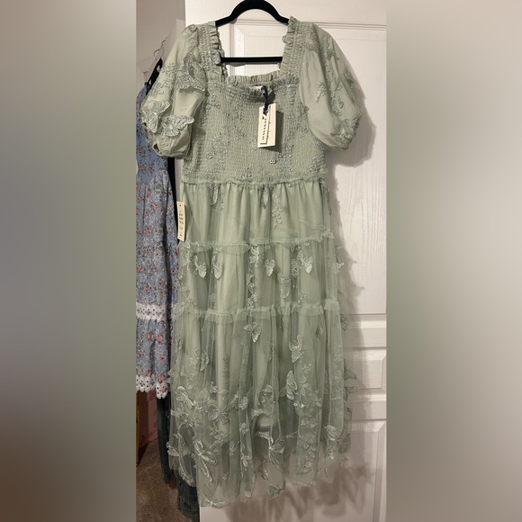 JessaKae Flutter Butterfly Embroidered Midi Dress - Picture 2 of 5